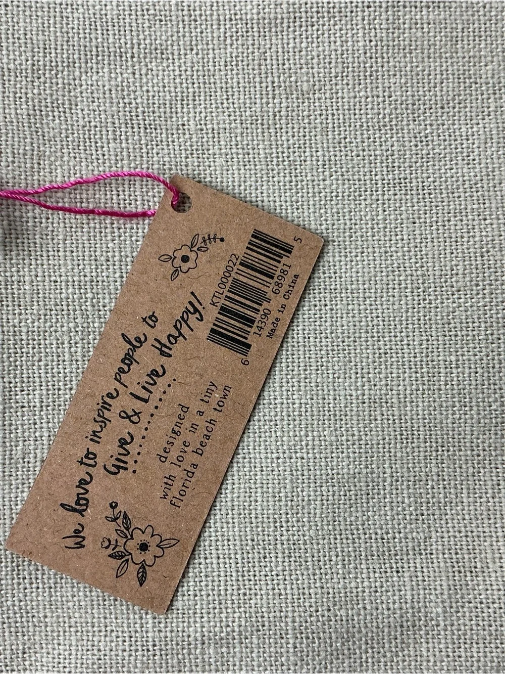 Natural Life Embroidered Linen Hand Towel
